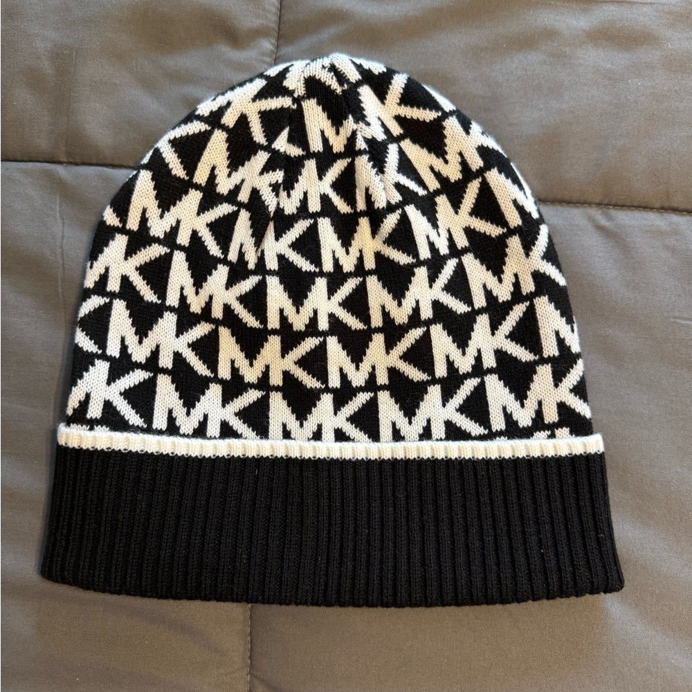 Black and White MK Logo Beanie